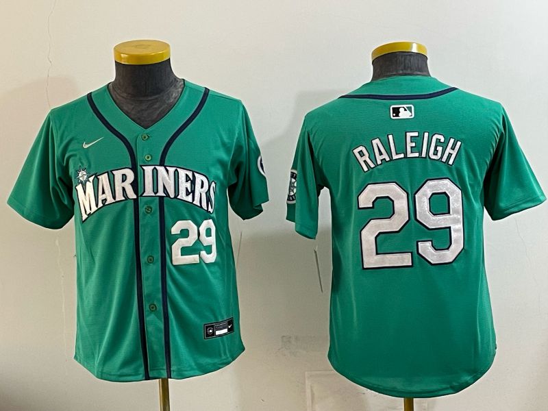 Youth Seattle Mariners #29 Raleigh Green Game 2026 Nike MLB Jersey style 02->youth mlb jersey->Youth Jersey
